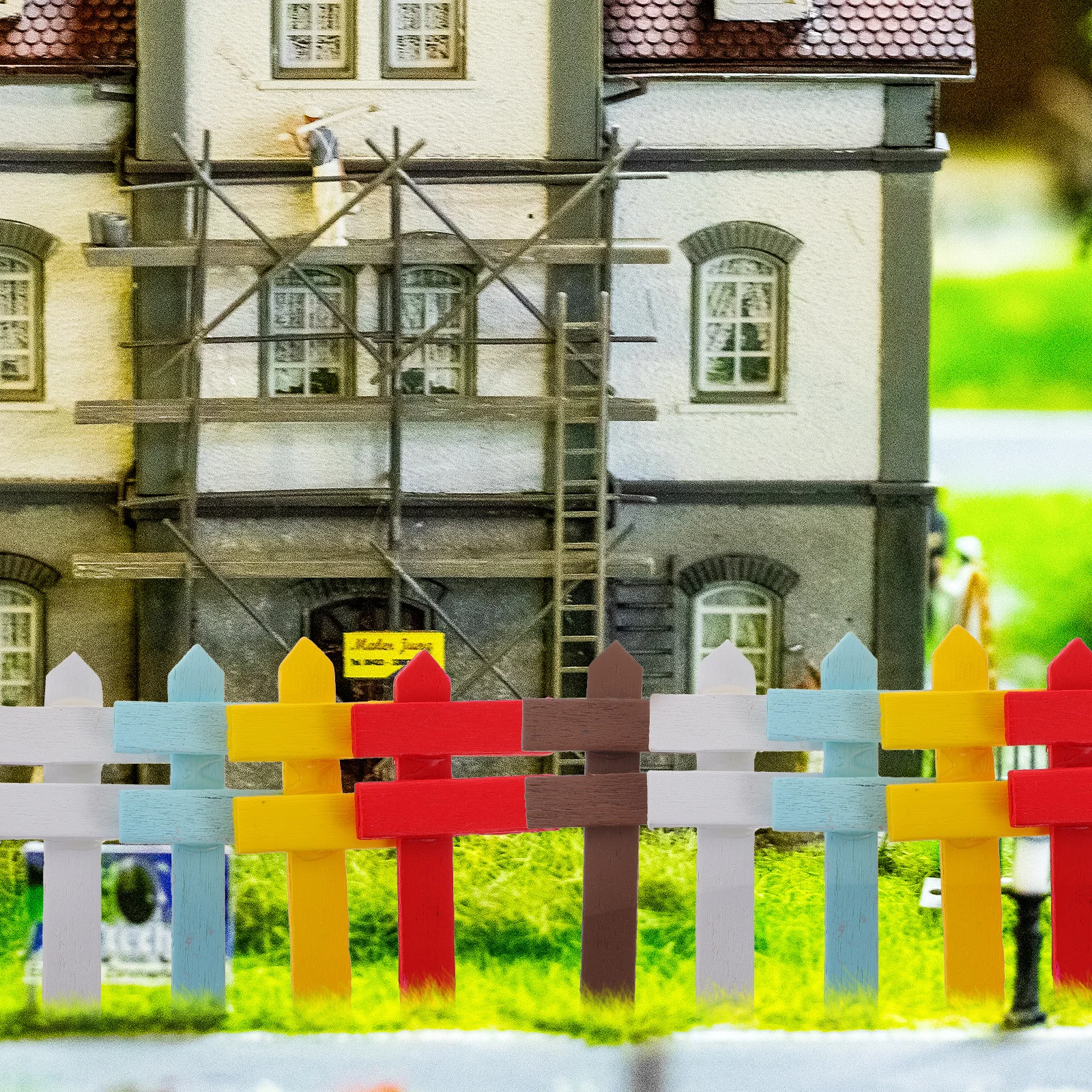 25 قطعة سياج مصغر خشبي ديكور حاجز حديقة صغير لديكور المنزل DIY الحرفية للأطفال نشاط المنزل زخرفة #2