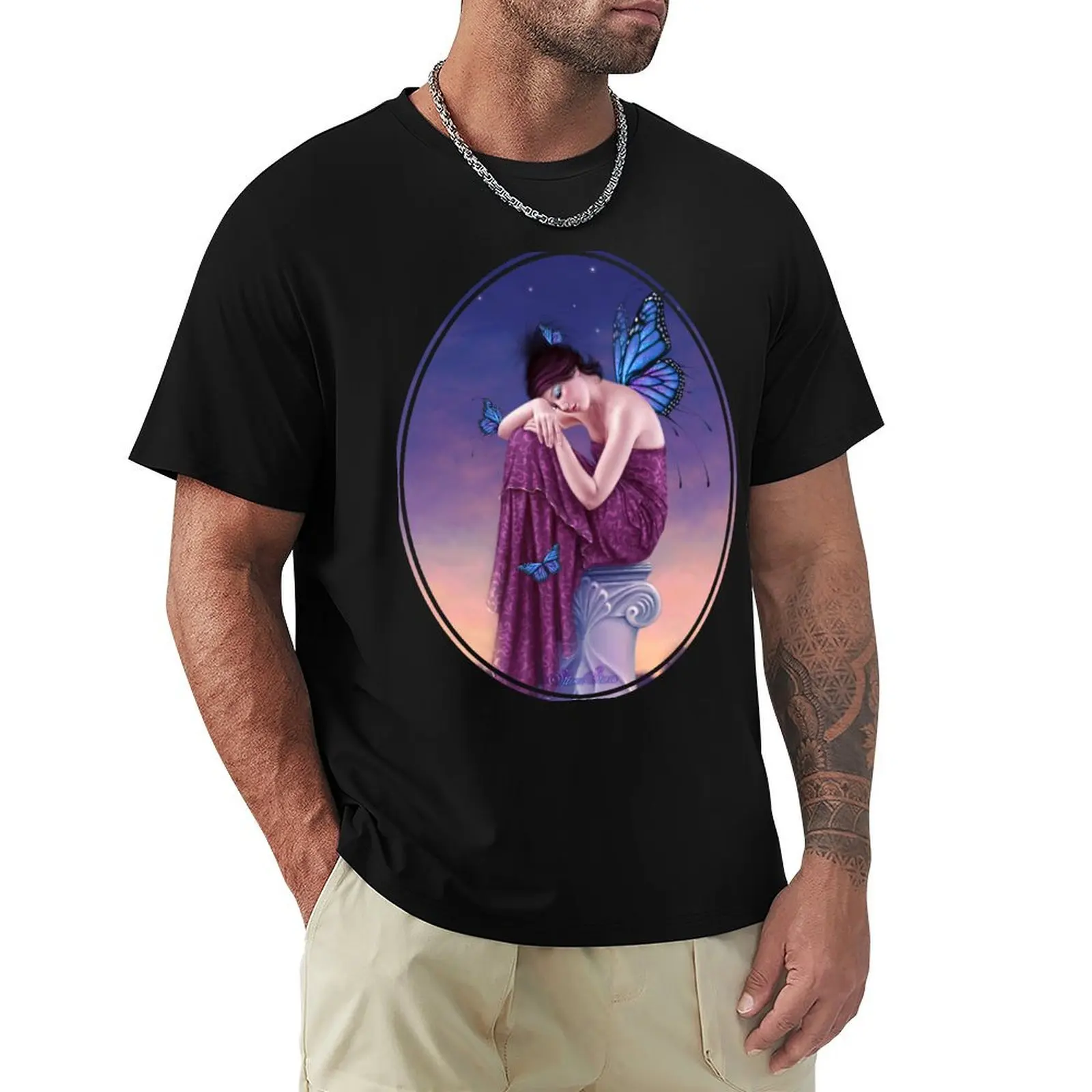 

Sunset Blue Monarch Butterfly Fairy T-Shirt summer tops plus sizes Clothing anime t shirts mens workout shirts