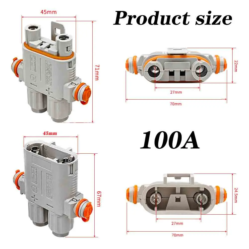 100A IP68 Waterproof Plug Pressure Free Line Parking Air Conditioning Truck High-power Generator Quick Male and Female Connector