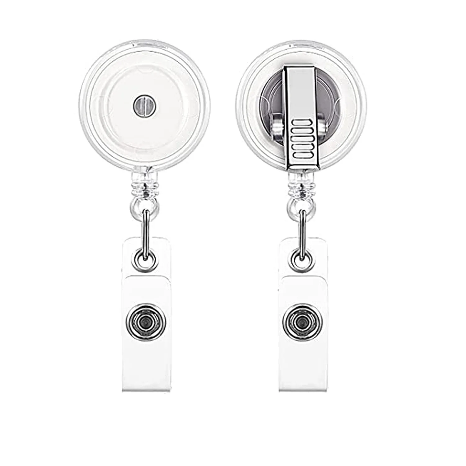 Hot Sales 1 Piece PVC Transparent Clear Retractable Nurse Badge Reel DIY ID Card Name Tag Holder Keys Lanyard Alligator Clip