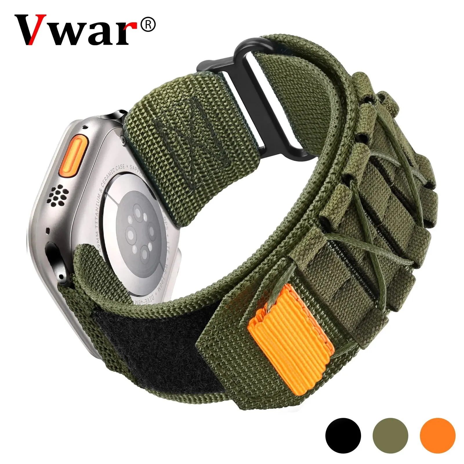 Tactical Alpine Sports Strap for Apple Watch Band Series 9 8 7 6 5 Ultra 2 49mm Nylon Strap 45mm 44mm 42mm 41mm 38mm 40mm 41mm