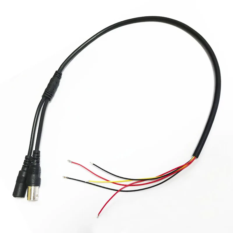 10 szt. Kabel wideo 5-żyłowy do kamer CCTV z wejściem DC (2-pin 2.0mm) + wyjściem BNC (3-pin 1.25mm) do kamer CCTV