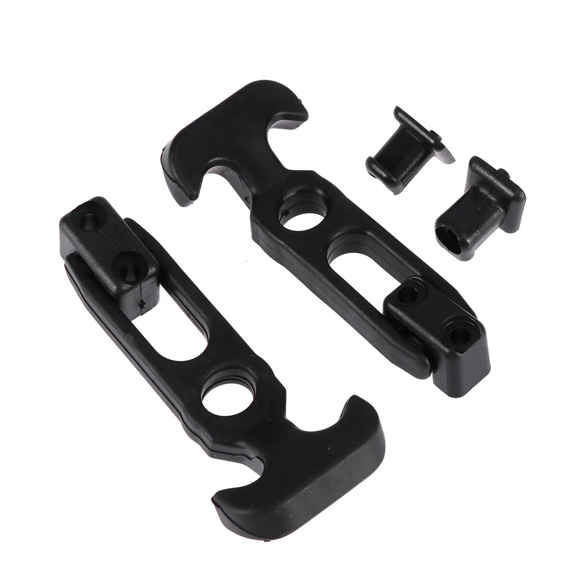 2Pcs Rust Resistant Black Tail Box Buckle Strong Adjustable Hood Lock Rear Tail Retractor Clip Automobile Bumper Trim Lock