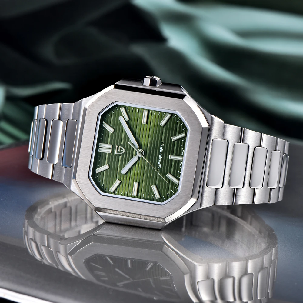 Pagani design 2026 new classic square men's quartz watch top sapphire mirror AR coating men's watch 5bar luminous men's gift box