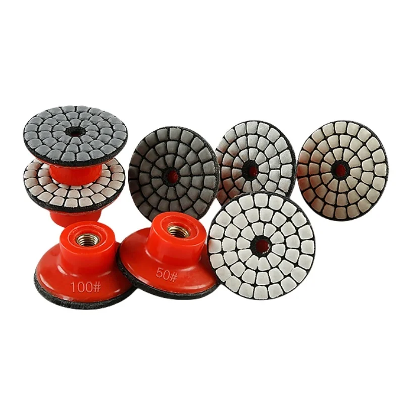 7-teiliges Set 2 Zoll 50mm Steinpolierpads mit Trägerpad Trockenschleifscheibe Granit Marmor Steinpolierpad Körnung 50-3000 – Detail 5