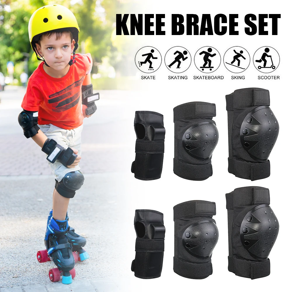 6pcs/Set Adult Child Protective Set Knee Pads Elbow Pads Wrist Protector Protection for Scooter Cycling Roller Skating