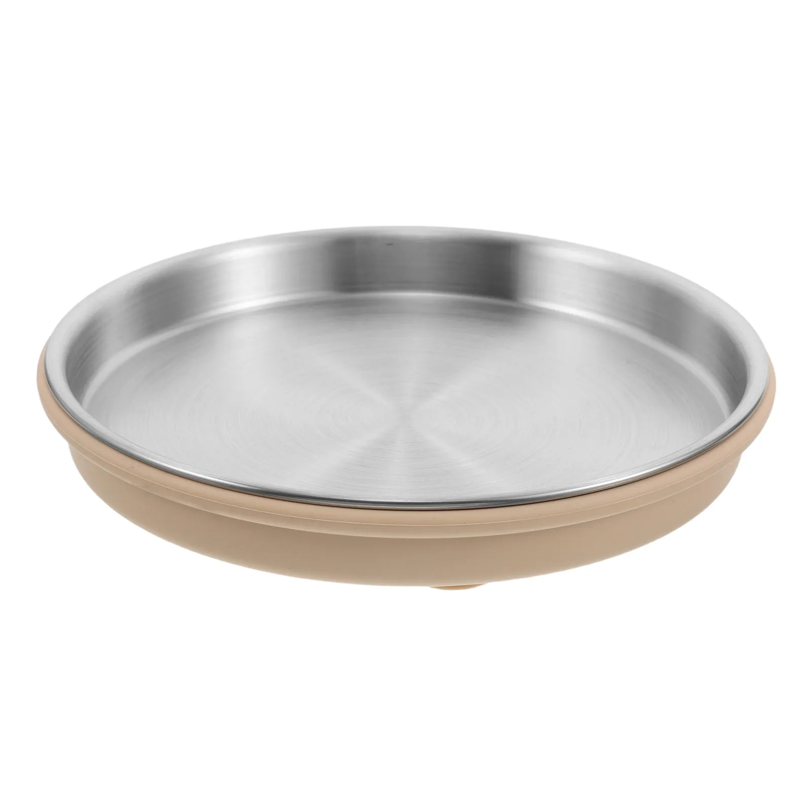 Assiettes à ventouse en acier inoxydable pour tout-petits, sans compartiments, avec LED, pour le sevrage et les collations, plat antidérapant pour les enfants d'âge préscolaire