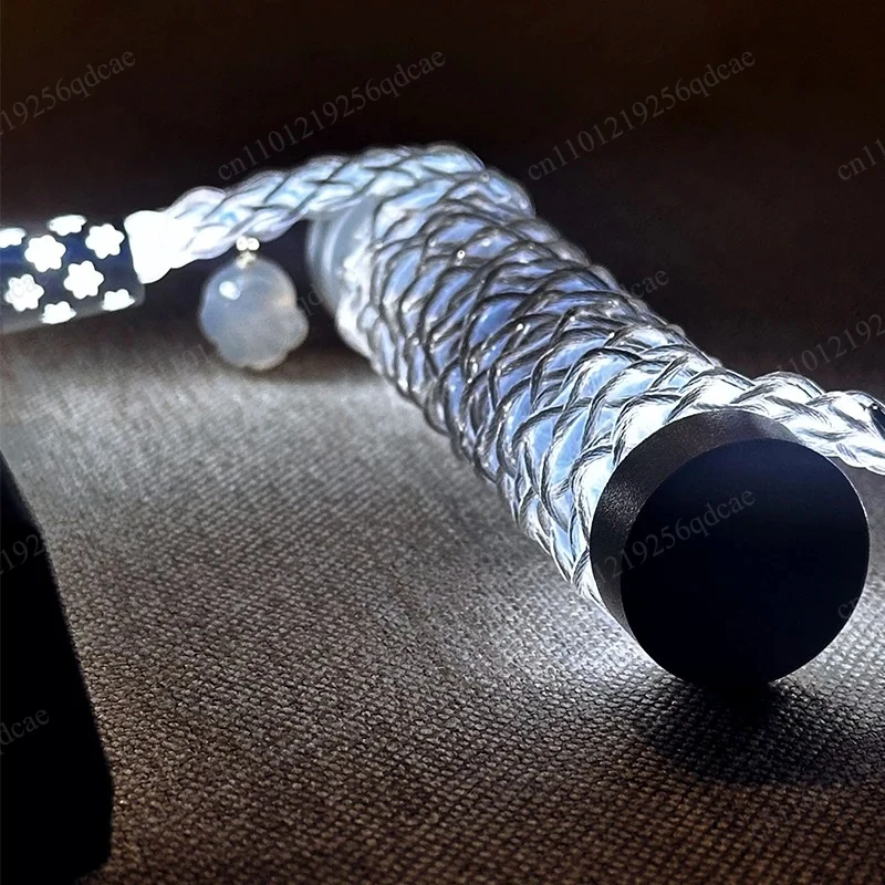 Single-crystal Copper Spiral Wire White Light All-body Optical Navigation Cable Mechanical Keyboard Cable D20 Type-c to USB-A