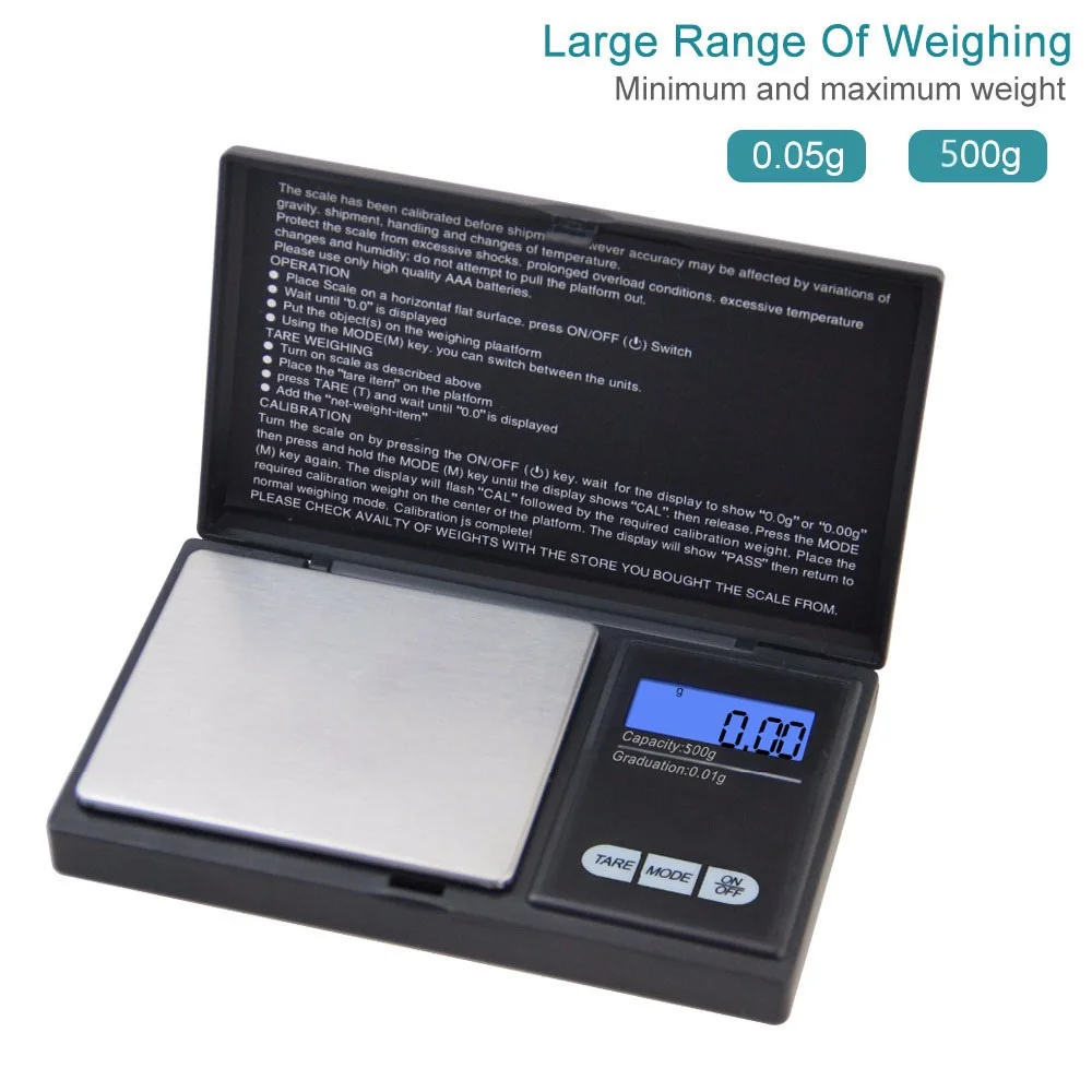 100g 200g 500g x 0.01g Digital kitchen Scale Jewelry Gold Balance Weight Gram LCD Pocket weighting Electronic Scales