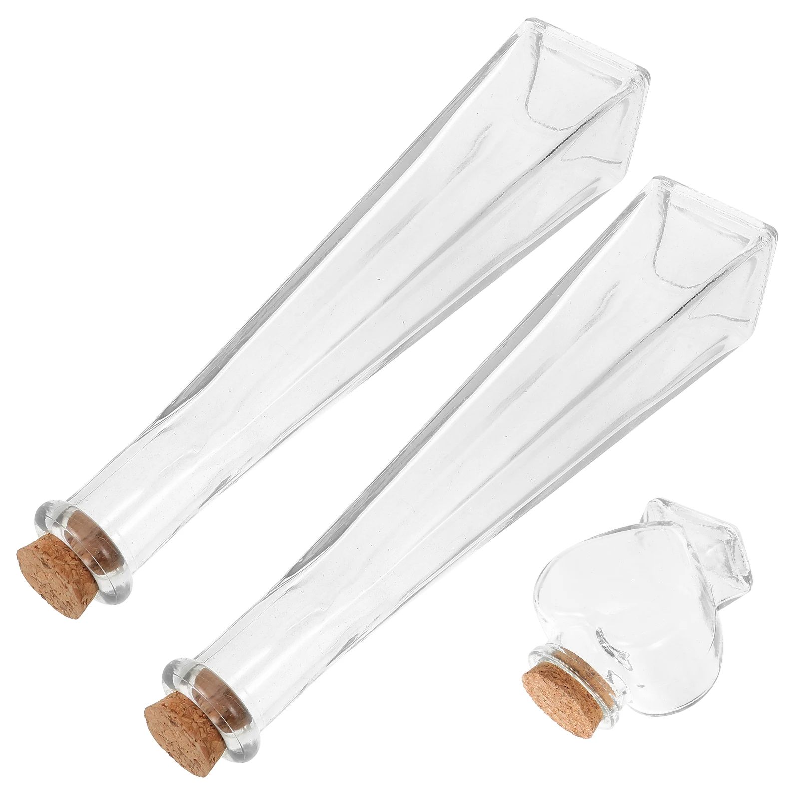 

3Pcs Wedding Sand Ceremony Set Small Glass Bottles DIY Wishing Bottles Mini Transparent Decorative Drift Bottle Craft Storage