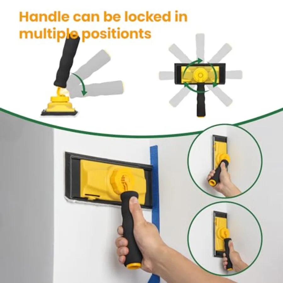 9 Inch Paint Edger Tool Kit with 7 PCS Paint Pad Set for Precision Painting Includes Trim and TouchUp Pads Corner Wall and Ceil