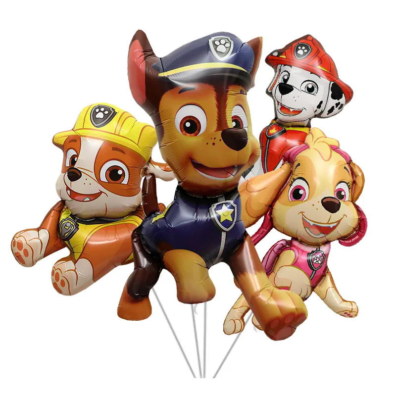 1pcs Cartoon Paw Patrol themed party decoration supplies Rescue dog Chase Marshall aluminum foil balloon childrens birthday gift