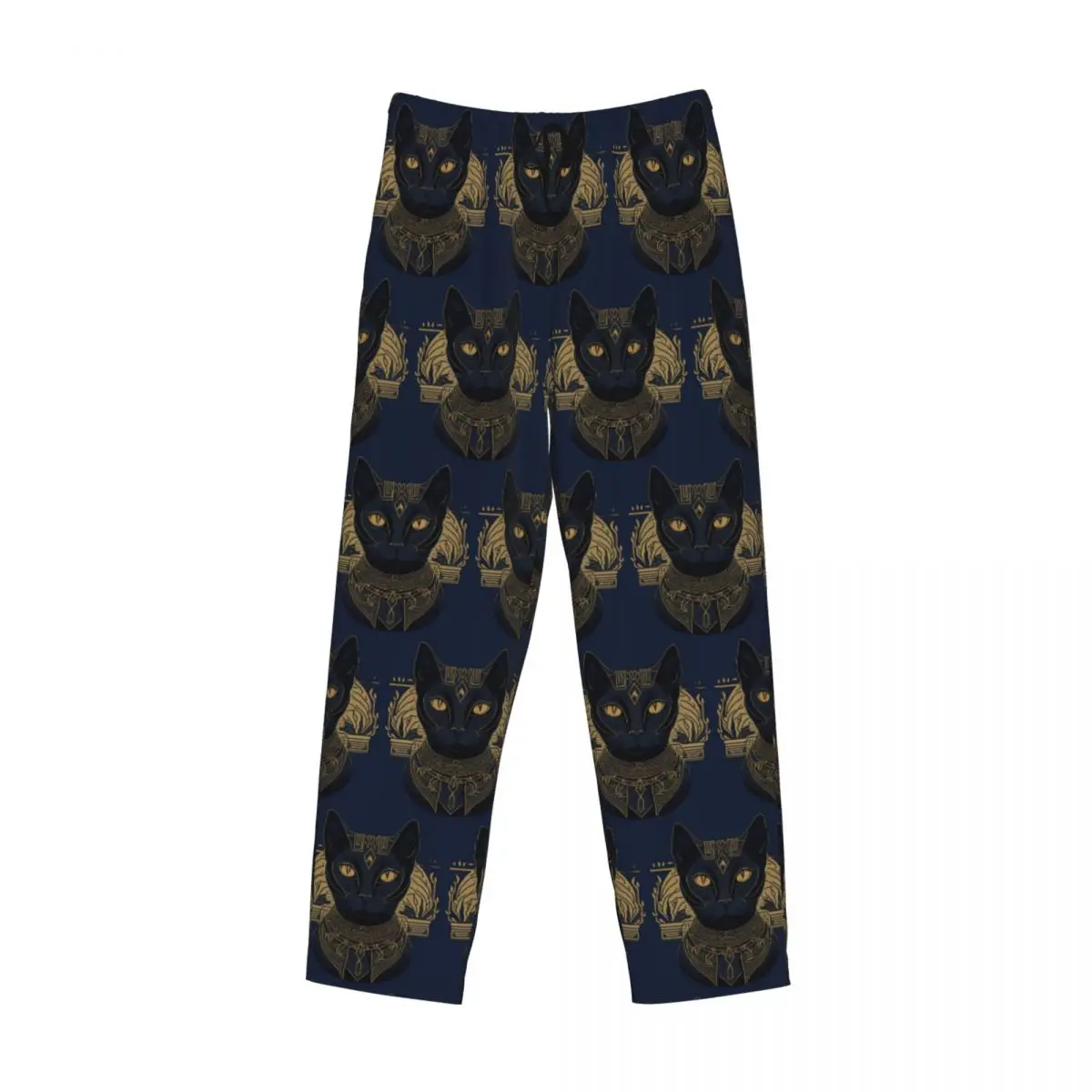 Goddess Bastet Art Of Ancient Egypt Black Myth Retro Pharaonic Pajama Pants Men Sleepwear Sleep Lounge Bottoms with Pockets