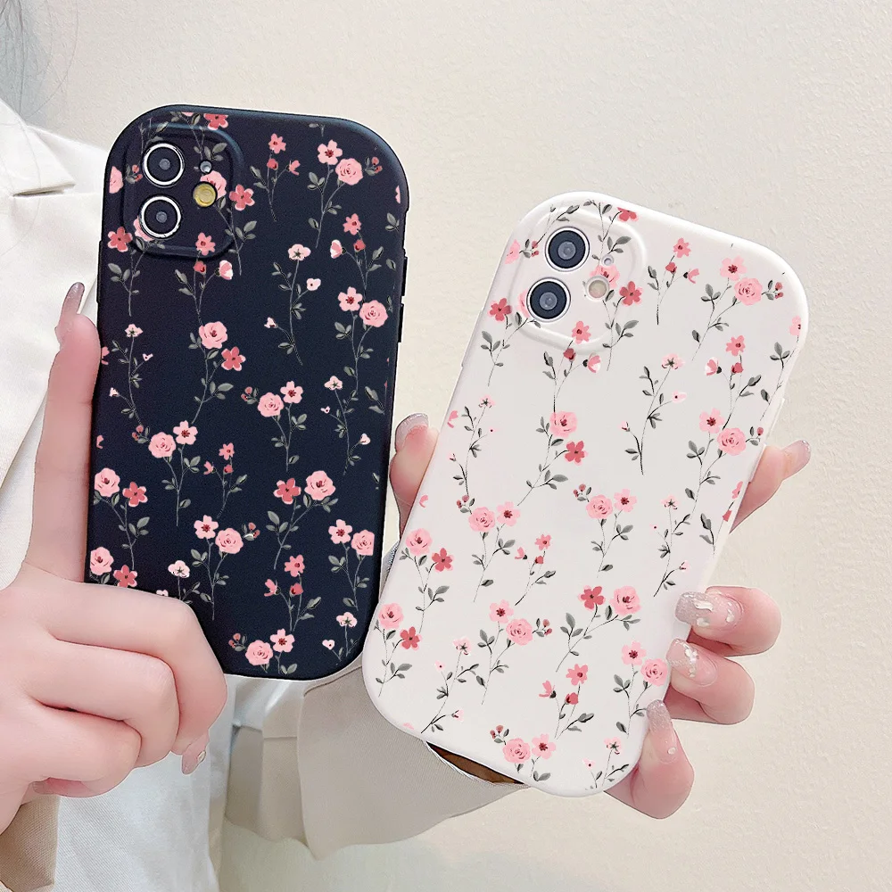 Etui na telefon Flower do iPhone\'a 13 Etui na iPhone\'a 11 12 14 15 Pro Max X XR XS MAX 6 7 8 Plus SE 20220 Silicone Soft Cover Candy Color