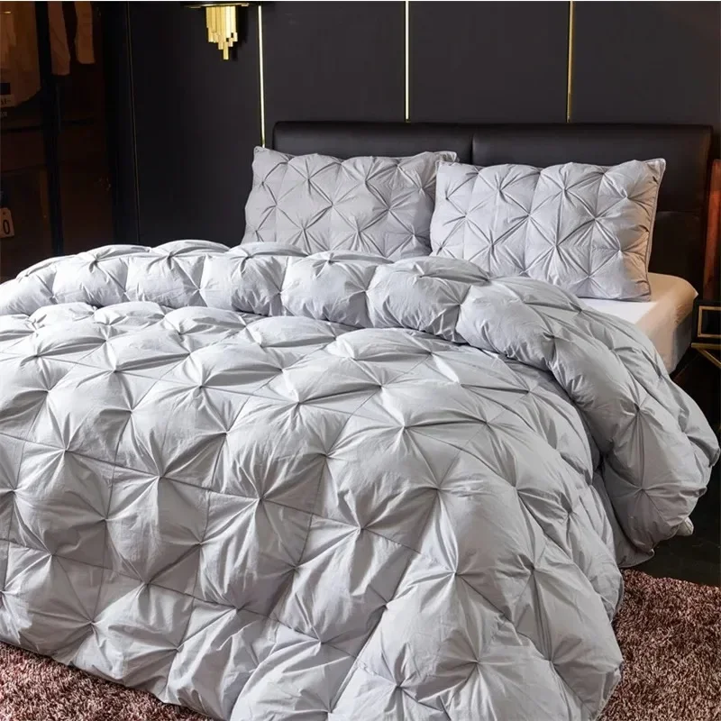 

Luxurious Goose Down Duvet All Season Ultra Soft and Cozy Noiseless Duvet Insert with 100% Cotton Cover Fluffy Warm Comforter