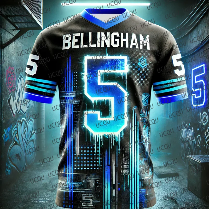 2025 الصيف الذهب الأسود Bellingham رقم 5 جيرسي CHATGPT تصميم كرة القدم جيرسي التدريب تنفس المتضخم س الرقبة كرة القدم تيز