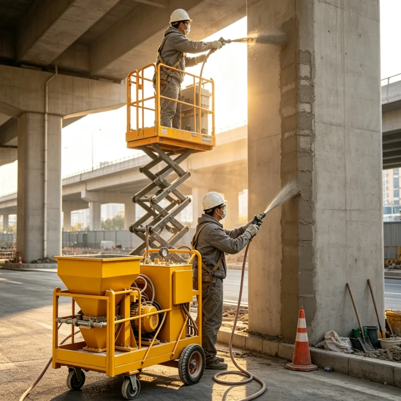 Pneumatic Cement Mortar Spraying Machine, Hand Operated Grout Pump, Heavy Duty for Construction Mortar Mixing & Spraying