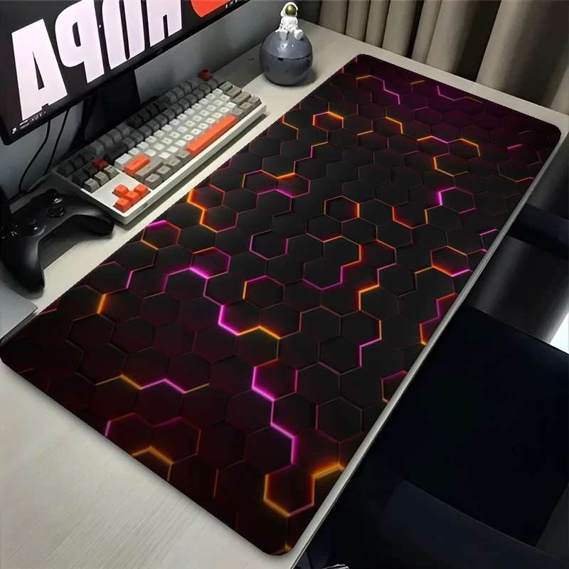 Honeycomb Gaming Mouse Pad XXL Strata Liquid Deskmat Non-Slip Rubber Game Mouse Mat Computer Keyboard Mats Big Mausepad Gamer
