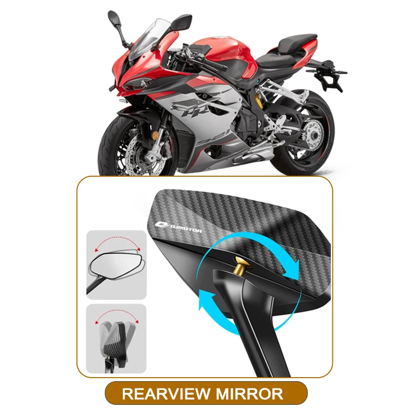 

Зеркало заднего вида из углеродного волокна для QJMOTO QJ SRT 800 800X 800SX 800SRT SRT 800X Обновление Регулируемые выпуклые зеркала для мотоцикла 8 мм