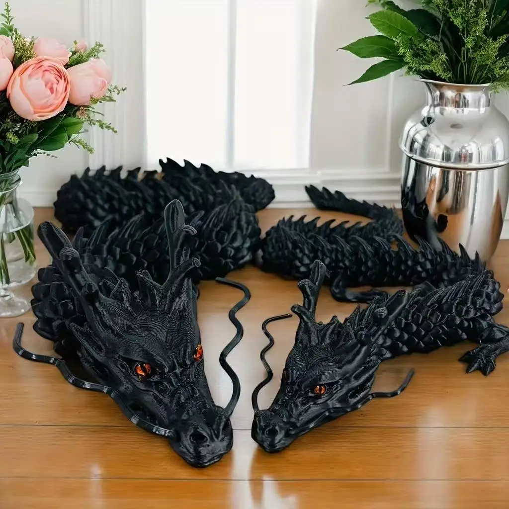 Extra Large 80cm 3D Printed Dragon Model Joint Movable Desktop Ornaments Kids Adult Bedroom Dragon Statue Decors Valentine Gifts