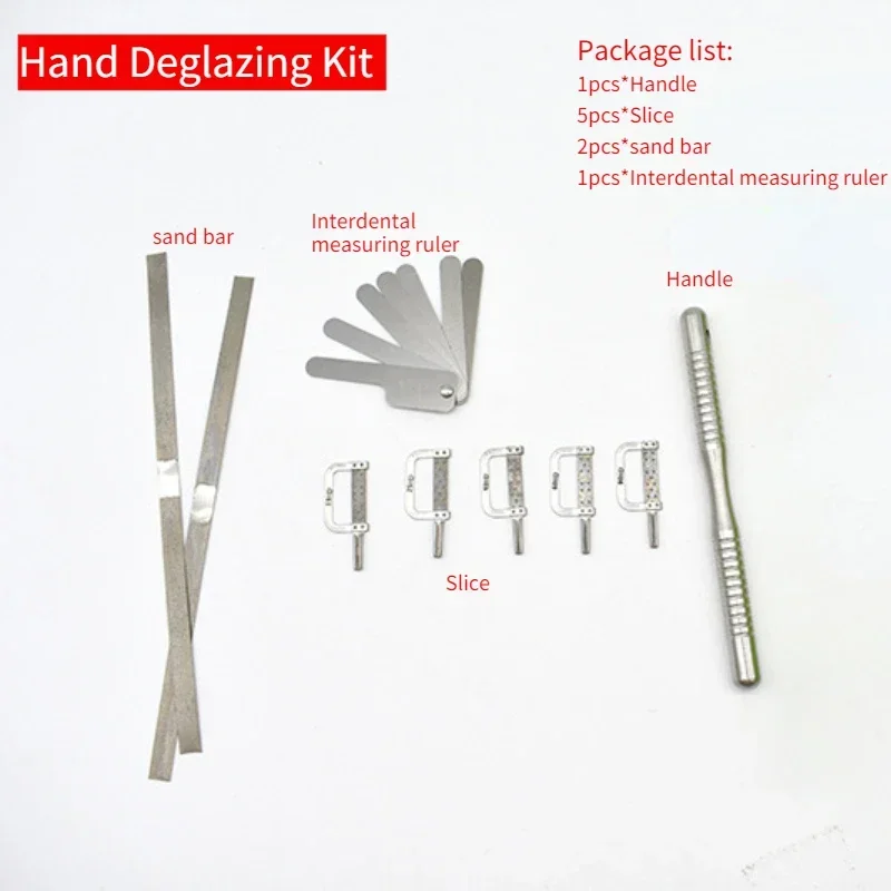 1 Set Of Hand-Use Adjacent Surface Deglazing Set Deglazing Orthodontic Slotted Sand Strip Polishing Tool Gap Measuring Ruler