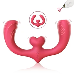 G-Spot Double-Ended Sex Toys Dildo Vibrator for Women Lesbian Couples 7 Modes Strapless Strap-on with Remote Control Adults Good