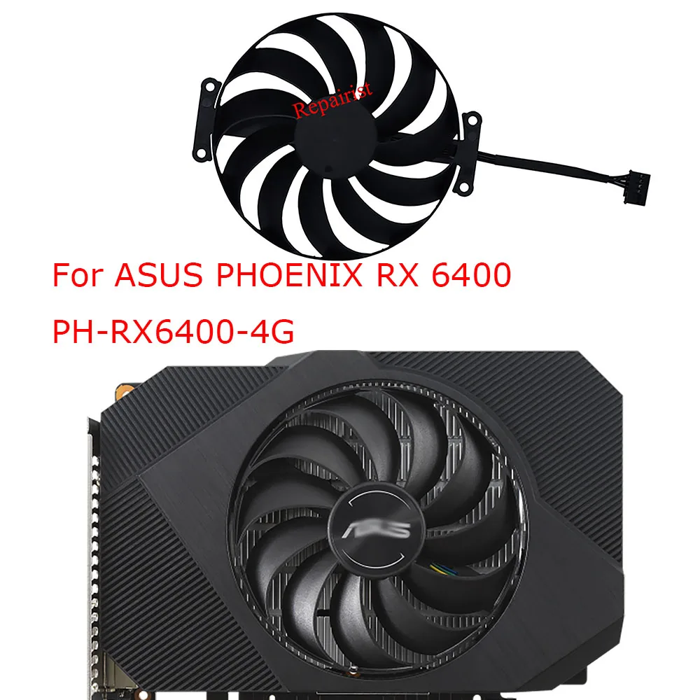 

Вентилятор видеокарты VGA-кулер для ASUS Phoenix RX 6400 RX6400 GTX 1650 OC Edition 4 ГБ GDDR6 V2, T129215BU, FDC10U12S9-C
