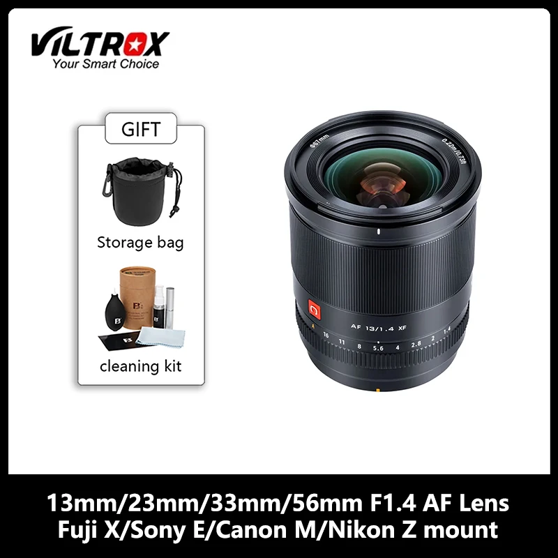 

VILTROX 23mm 33mm 56mm 13mm F1.4 Fuji X Mount Lens Sony E Canon M Nikon Z mount Lens Auto Focus APS-C fujifilm XF Camera Lenses