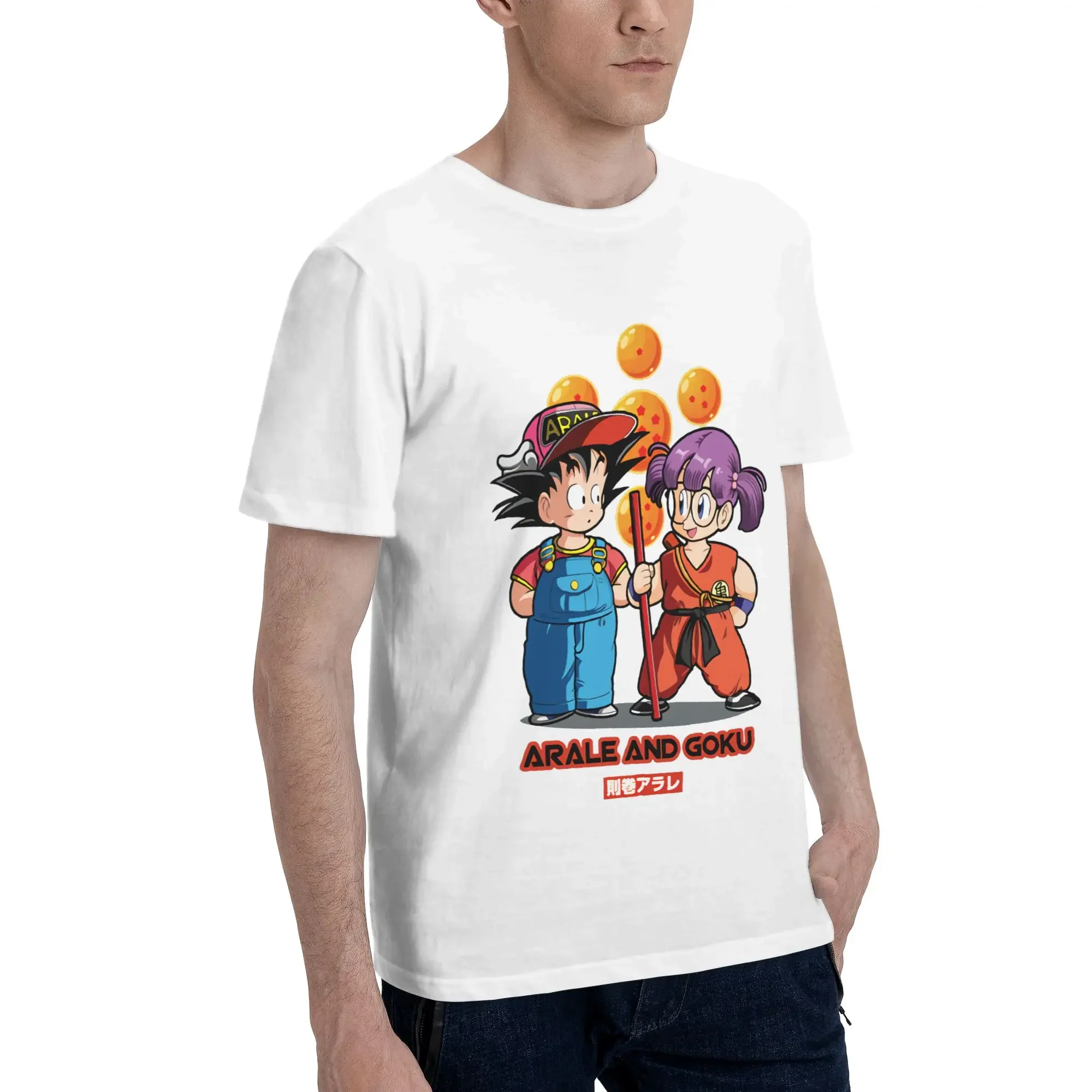 Anime Dragon Ball Arale Men T-Shirt Clothes  Casual Tees Short Sleeve fugees 100% Cotton