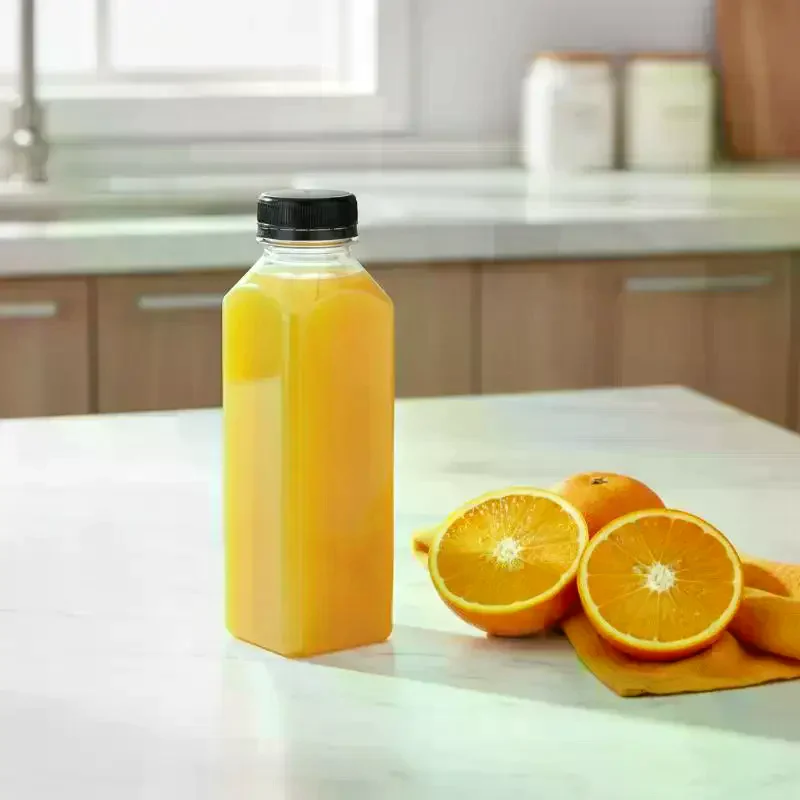 Empty Plastic Juice Bottles Bulk with Caps Clear BPA Free Ideal Gift for Juicing Lovers Homemade Drink Storage