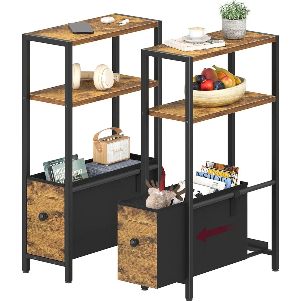 

Узкий приставной столик с местом для хранения - Узкий торцевой столик для небольшого пространства Спальня Гостиная Тонкие прикроватные тумбочки Набор o