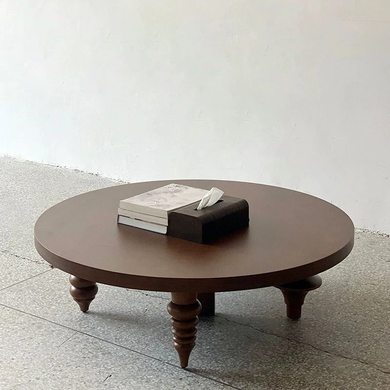 Ash wood walnut multi-legged round coffee table solid wood round spiral corner coffee table coffee table living room
