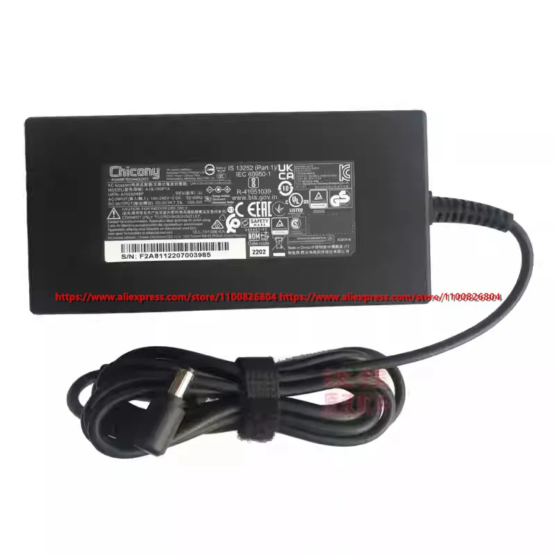 Original Chicony A18-150P1A 20V 7.5A 150W A150A048P cargador/adaptador de corriente alterna fuente de alimentación del ordenador portátil genuina con punta de 5,5*2,5mm