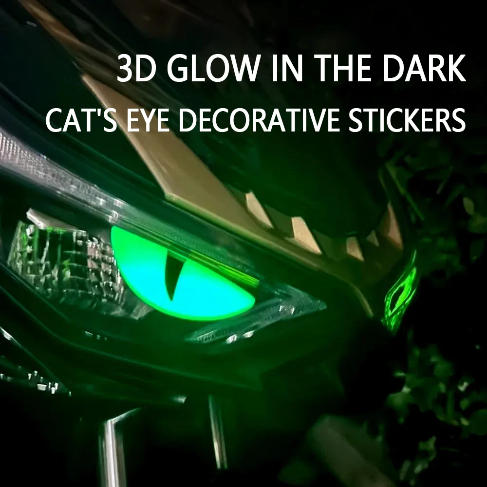 

FOR Car Motorcycle Electric Vehicle Colorful Night Light 3D Motorcycle Little Devil Cat Eye Luminous Devil Eye