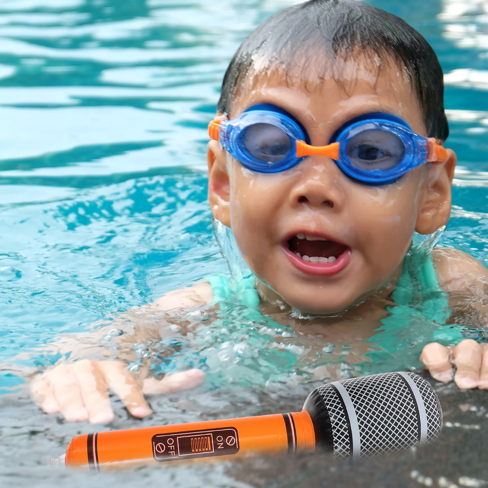 ميكروفون قابل للنفخ مكون من 5 قطع من لعبة ميكروفون للأطفال لحفلات أعياد الميلاد، ميكروفون تفجير للأطفال، إكسسوارات ترفيهية هدية للأطفال الصغار