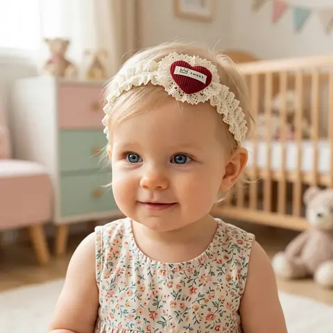 Bow Lace Headband Baby Headwear Red Love Girl Hair Bands Sweet Bowknot Heart Hairband Princess Newborn Photo Props Accessories