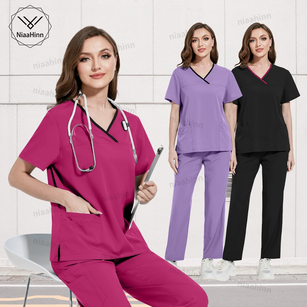 

Niaahinn Scrub Sets Hospital Accessories Medical Clothing for Women Multicolor Surgical Gowns Wholesale Pediatric Nursing Scrubs