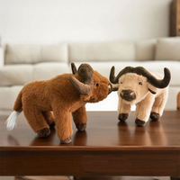 25cm Stuffed Animal Buffalo Plushies Brown Realistic Water Buffalo Plush Toy​ Cute Farm Animals​​ Soft Cattle Doll