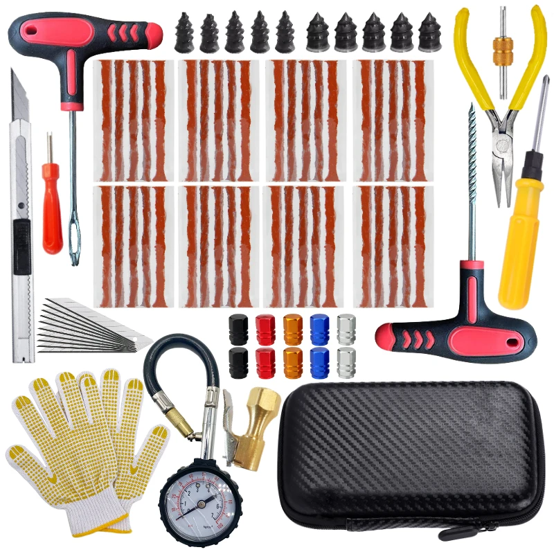 New Car Tire Repair Kit Puncture Plug Tools Tyre Puncture Emergency for Universal Tire Strips Stiring Glue Repair Tool Kit