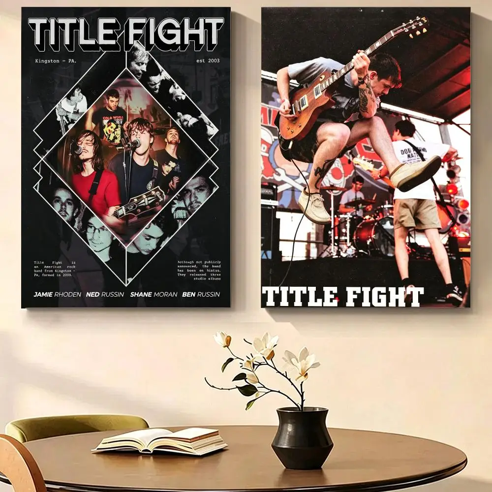 Band Emo Title Fight Poster Self Adhesive PP Wall , Waterproof Wall Decor Gift for Bedroom, Office and Dorm