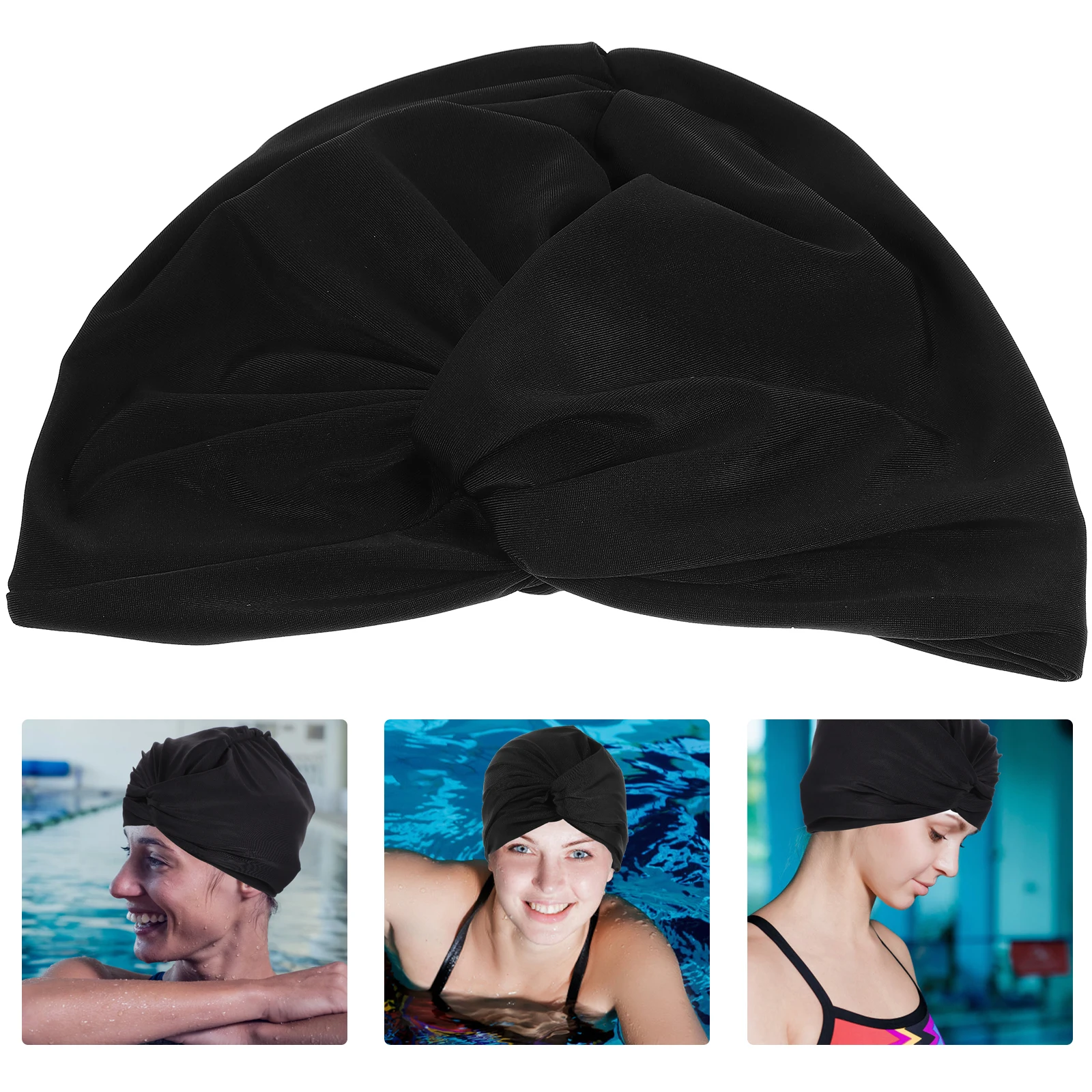 

Beach Hat For Women Summer Swim Caps Stretchy Large Fit Flower Swim Cap Nylon Hair Protection Pool Swimming Cap