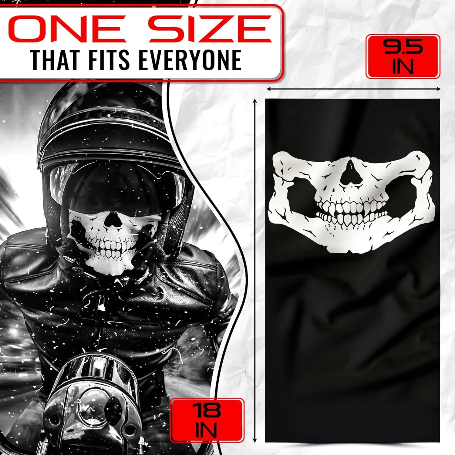 Skeleton Mask Christmas Skull Face Mask for Men Skeleton Half Mask Skull Balaclava Skull Neck Gaiter Half Balaclava Half Face view 3