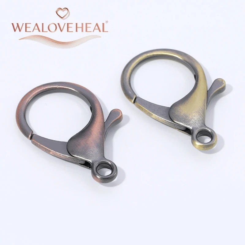 armband verschluss，34,5mm Antik-Bronze Messingbeschichteter Großer Karabinerhaken Endverbinder DIY Schmuckzubehör für Armband- und Halsketten-Herstellung – Detail 15