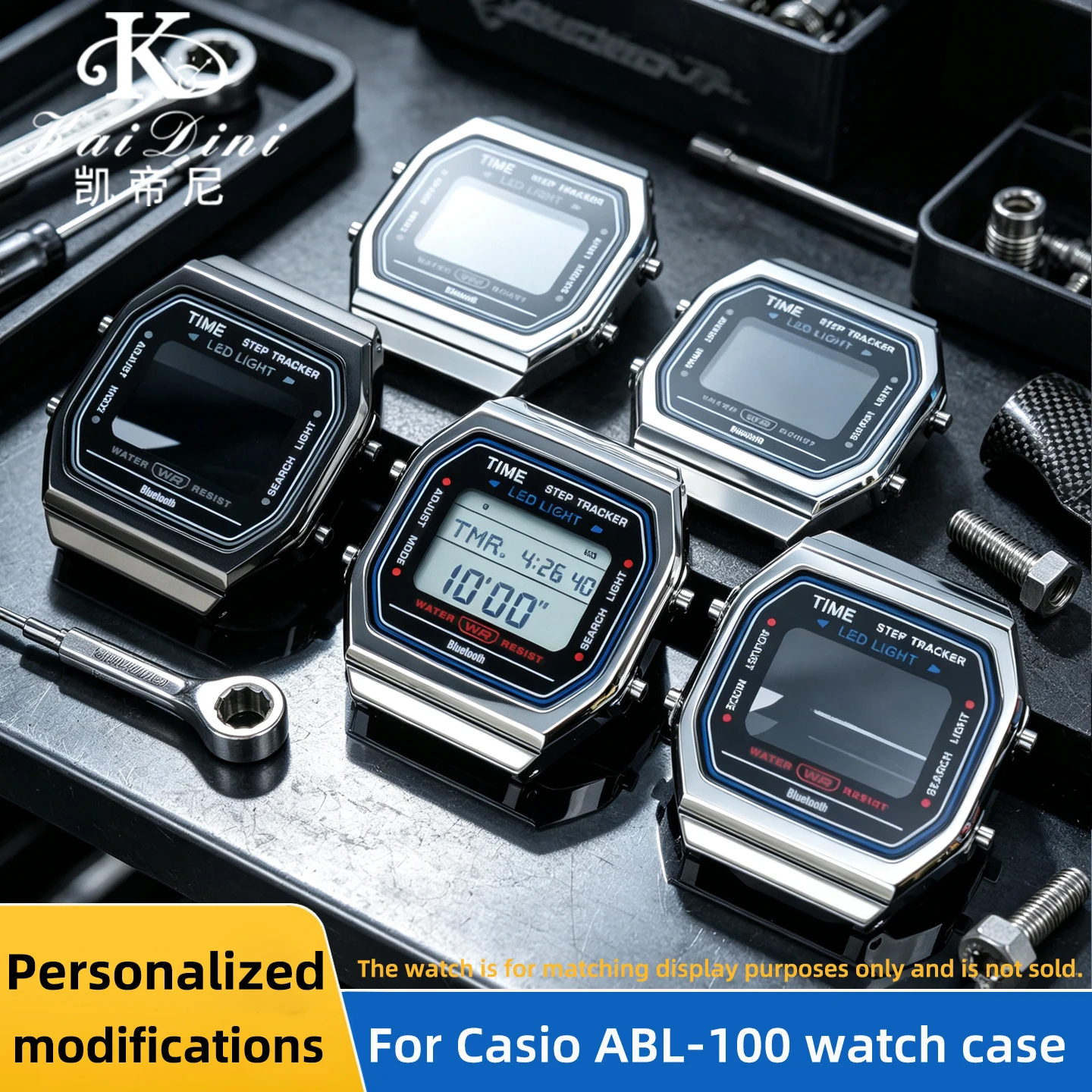 Personalized modifications ABL_100WE Upgrade Stainless Steel Watch Case for Casio ABL_100WEG Replacement Mod Kit Metal Bezel