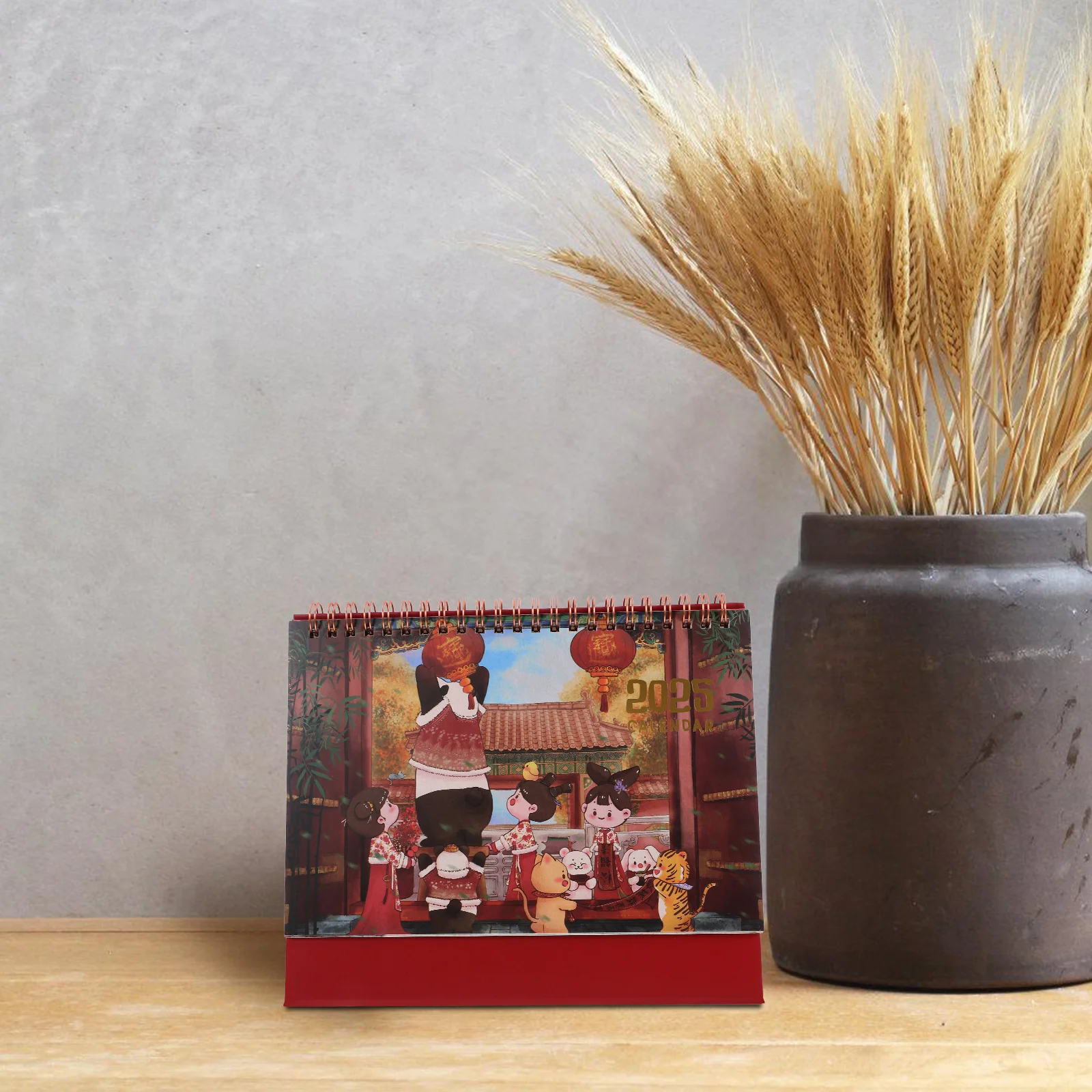 

Флип для стола, настольный ежемесячный планировщик, настольные аксессуары для шкафов, креативный китайский новогодний календарь, офисный декор, женский простой