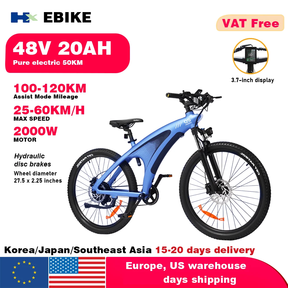 HX Q5 Ebikes 2000W Volwassenen Elektrische Fiets 2000W 48V 20AH 27.5 Inch Off-Road band Elektrische E Bikes Mountain Ebike