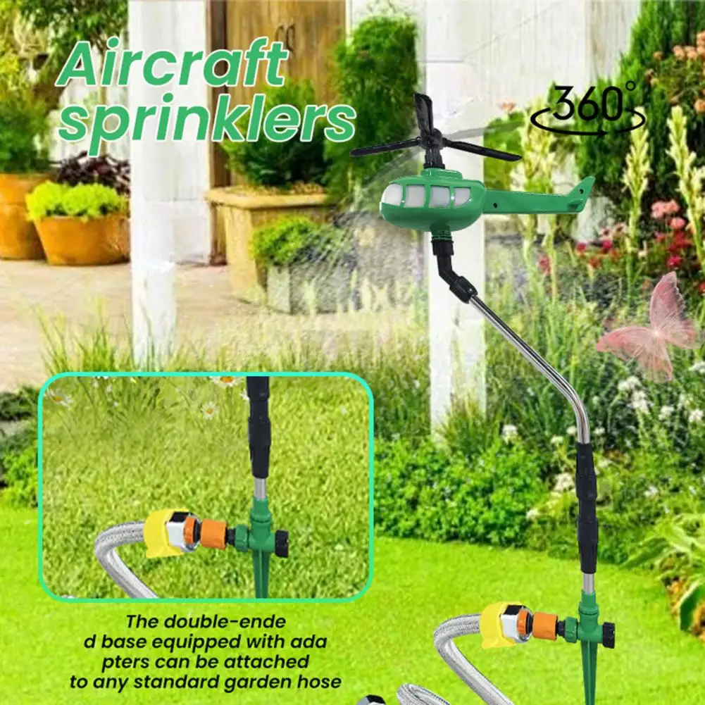 

Sprinkler for Garden Yard 360-degree Rotating Helicopter Water Sprinkler for Yard Lawn with Ground Spike for Garden