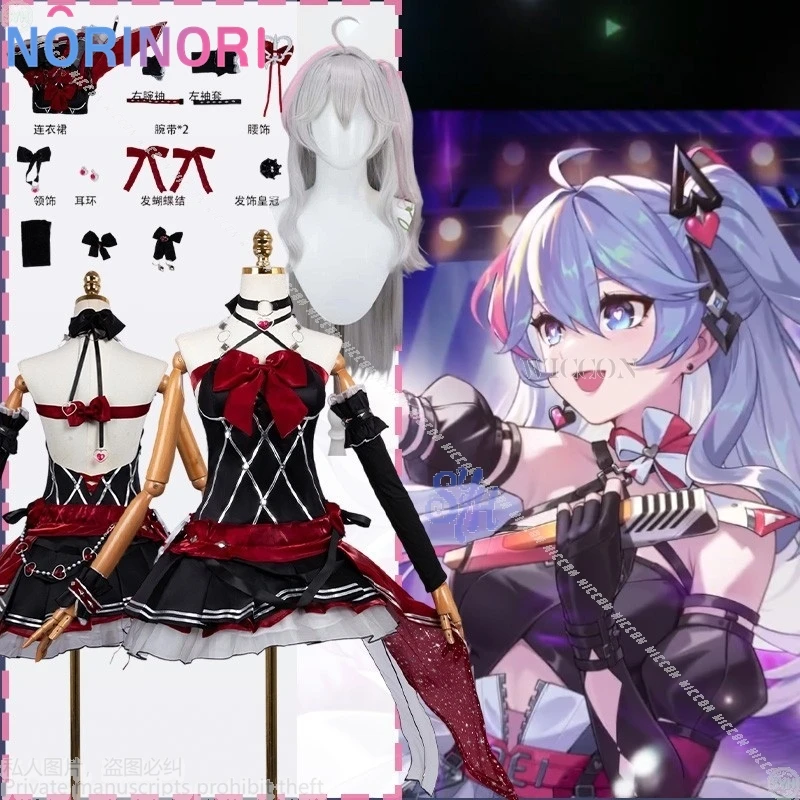 

Strinova Kanami Cosplay Kawaii Idol Uniform Black Red Flower Goth Dress Jirai Kei Halloween Party