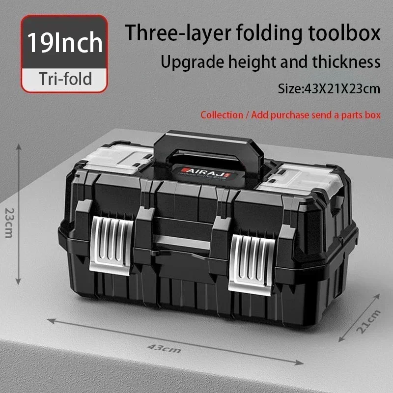 Toolbox 3 Layer Folding Organizer Auto Repair Storage Case Profesional Suitcase Caja De Herramientas Garage Accessorie Tool Box