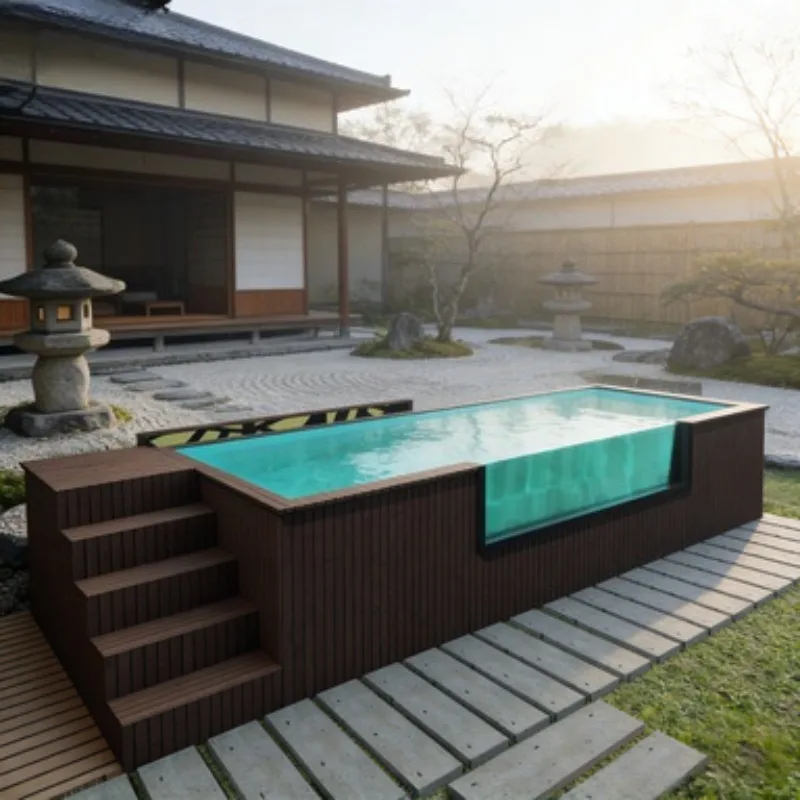 Factory Prefab 20ft 40ft Shipping Container Swimming Pools with Spa Acrylic Window for Outdoor